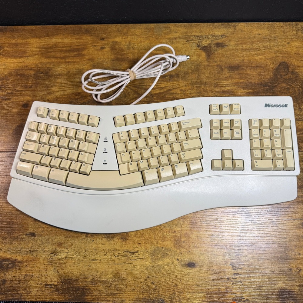 Microsoft Natural Keyboard Elite‎ PS2 Ergonomic Split Design Beige Wired